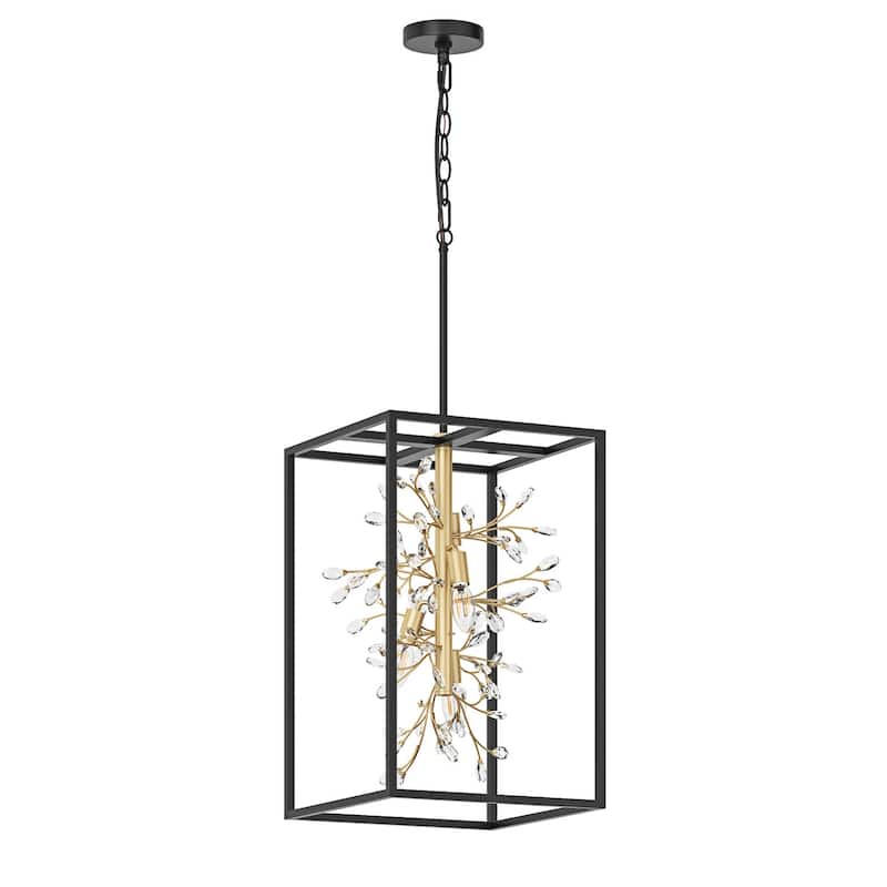 Modern Crystal Pendant Light Kitchen Island Lighting with Metal Frame