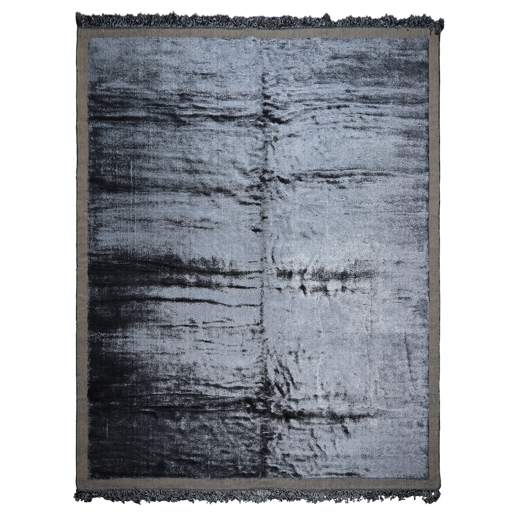 9'9''x12'8'' Hand knotted Bamboo Silk Slate Tibetan Modern & Contemporary Rug - 9' 9'' x 12' 8''