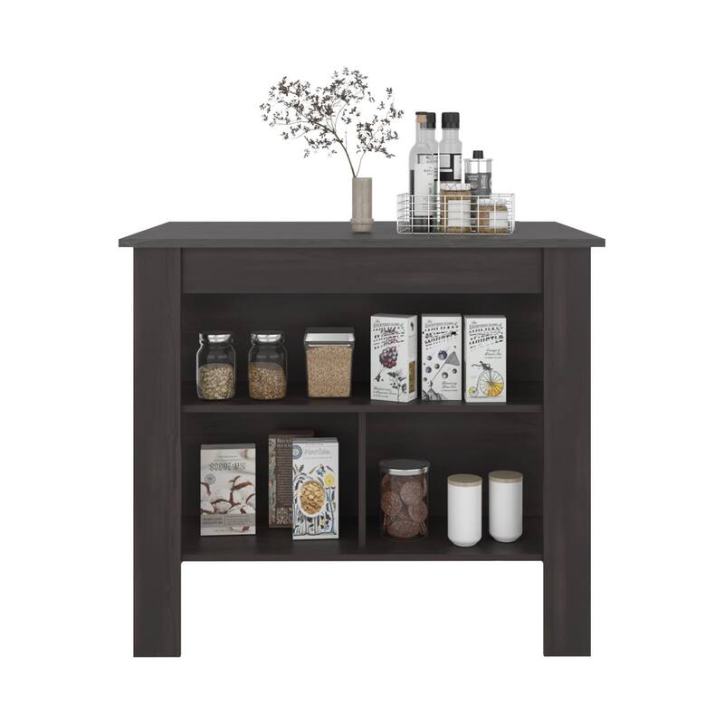 FM Furniture Brooklyn Kitchen Island with Open Storage
