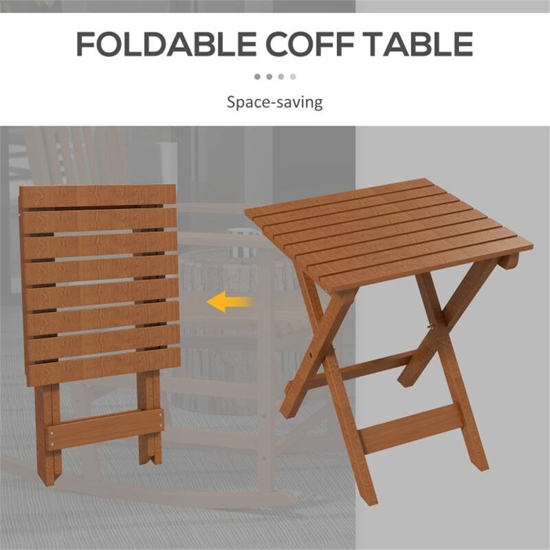 Poplar Rocking Chair Set with Side Table Outdoor - 27.25" W x 33.75" D x 45.25" H