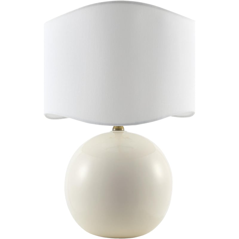 Livabliss Alvary Modern Accent Table Lamp - Cream/Scalloped