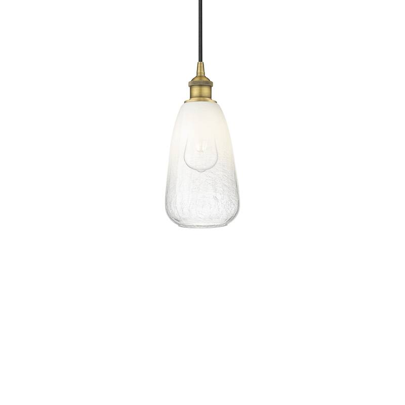 Innovations Lighting 616-1P-13-6 Brookhaven Almond Pendant Brookhaven - Brushed Brass / Opal