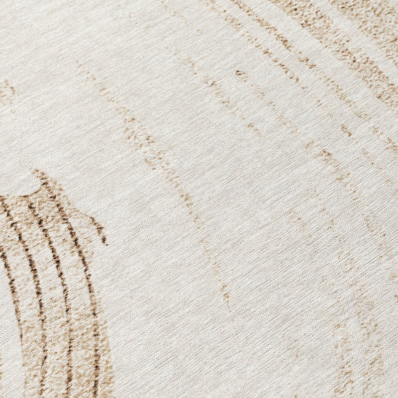 Machine Washable Indoor/Outdoor Contemporary Wave Chantille Rug