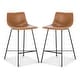 preview thumbnail 2 of 25, Poly & Bark Paxton 24" Seat Height Counter Stool (Set of 2) Tan