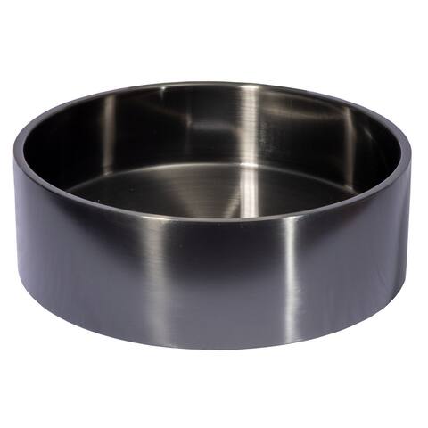 Round 15.75-in Stainless Steel Sink with Rim in Black with Drain