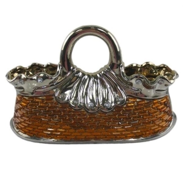 Dolce Mela DMCV014 Purse Decorative Ceramic & Glass Flower Vase - 10.75 x 5.25 x 9.5 in.