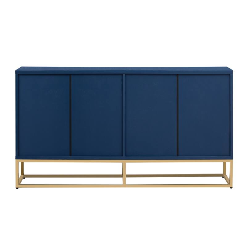 Beige 59.80 in. W Metal Handle Storage Cabinet with Adjustable Shelves