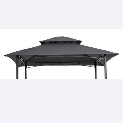 8x5 ft Grill Gazebo Canopy with UV-Fire-Water Protection, Replacement Roof