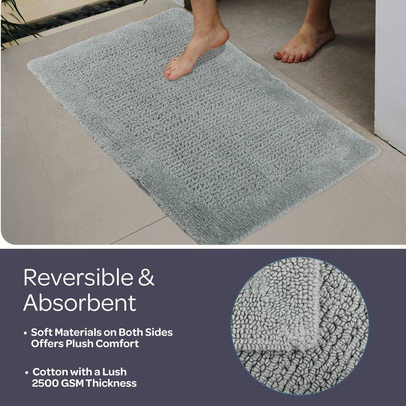 Lavish Home 2-Piece 2500GSM Cotton Bath Mat Set
