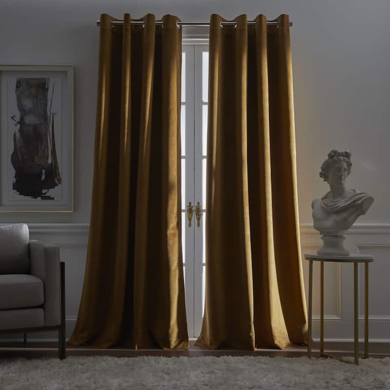 KARL LAGERFELD PARIS Velvet Curtain Panel Pair