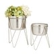 preview thumbnail 2 of 19, CosmoLiving by Cosmopolitan Metal Modern Planter (Set of 2) - S/2 7", 7"W