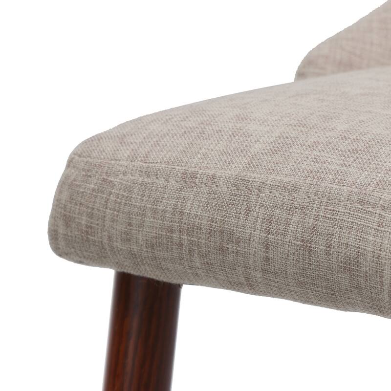 Modern Set of 2 Dining Chairs with Fabric Upholstered Backrest Seat, Wood Finish, Metal Legs for Dining Room Living Room