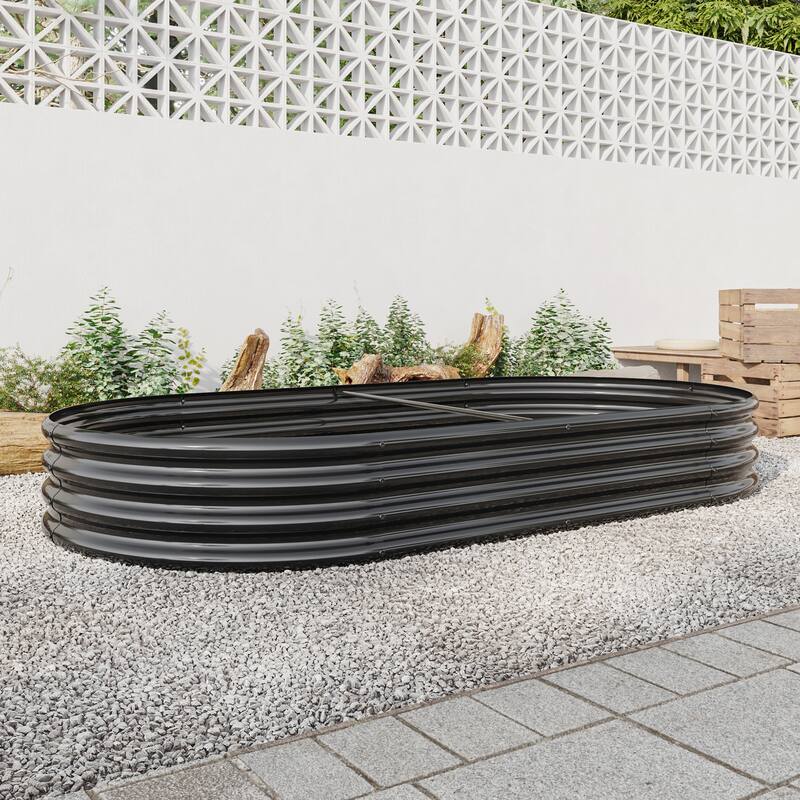Corrugated Iron Garden Bed Outdoor Oval Raised Garden Beds with Open