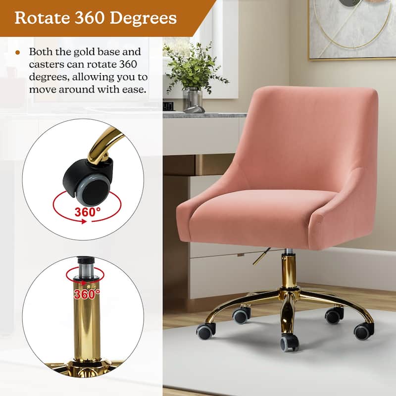 Carina Modern Upholstery Task Chair with Golden Base by HULALA HOME