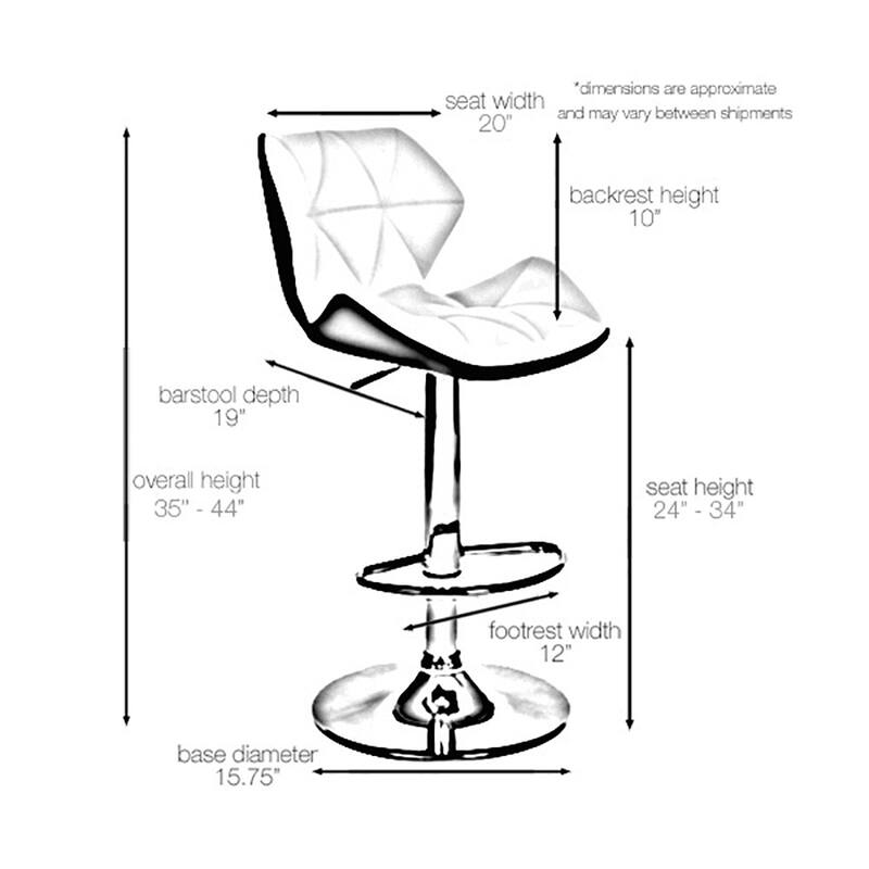 Modern Home Luxe Spyder Contemporary Adjustable Suede Barstool - Modern Comfortable Adjusting Height Counter/Bar Stool