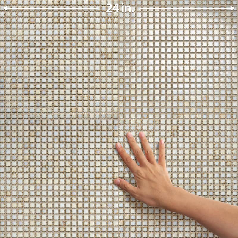 Merola Tile Fioretti Glossy Beige 12" x 12" Porcelain Floor and Wall Tile