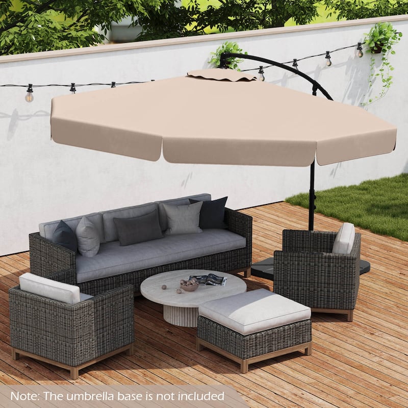 Costway 10 FT Offset Hanging Umbrella Patio Cantilever Umbrella with