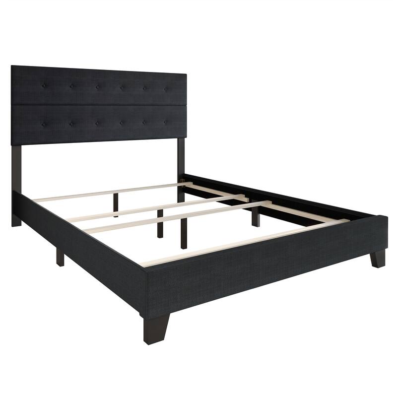 CraftPorch Luxury Button Tufted Upholstered Linen Bed