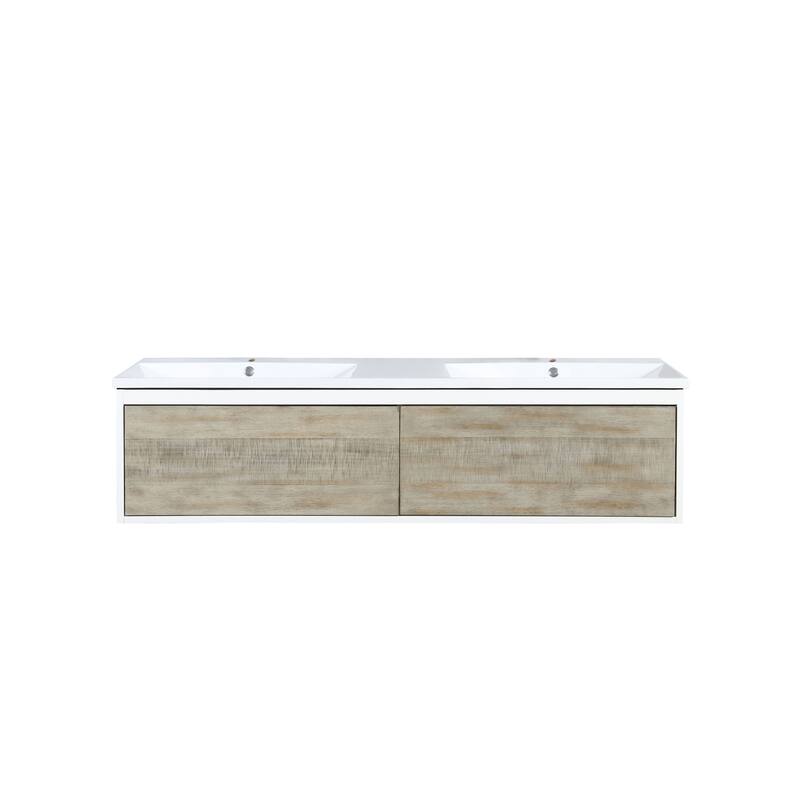 Lexora Scopi 60 inch Bath Vanity in Rustic Acacia with Countertop