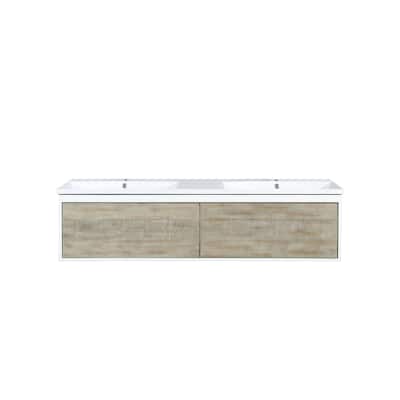 Lexora Scopi 60 inch Bath Vanity in Rustic Acacia with Countertop