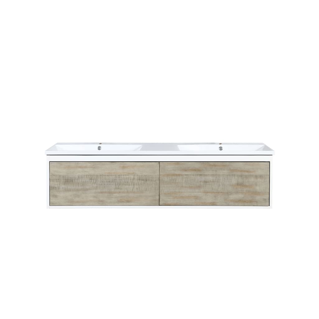 Lexora Scopi 60 inch Bath Vanity in Rustic Acacia with Countertop
