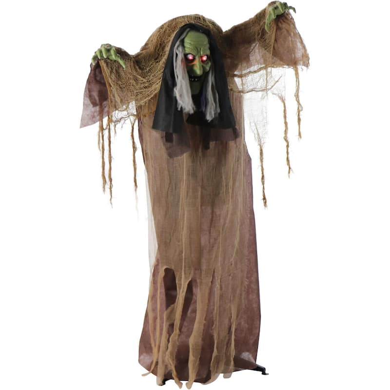 Haunted Hill Farm Animatronic Talking Hunchback Witch with Movement and ...