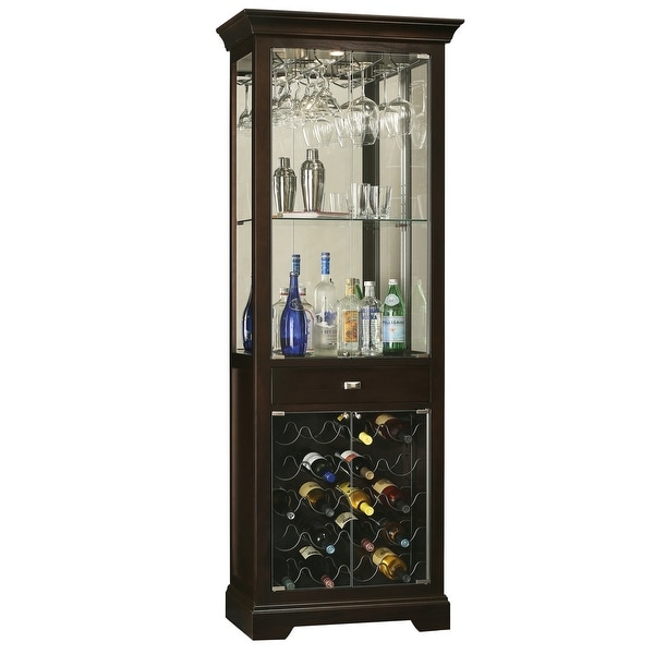 Tuhome furniture syrah corner bar and store wine cabinet in weathered bla4445