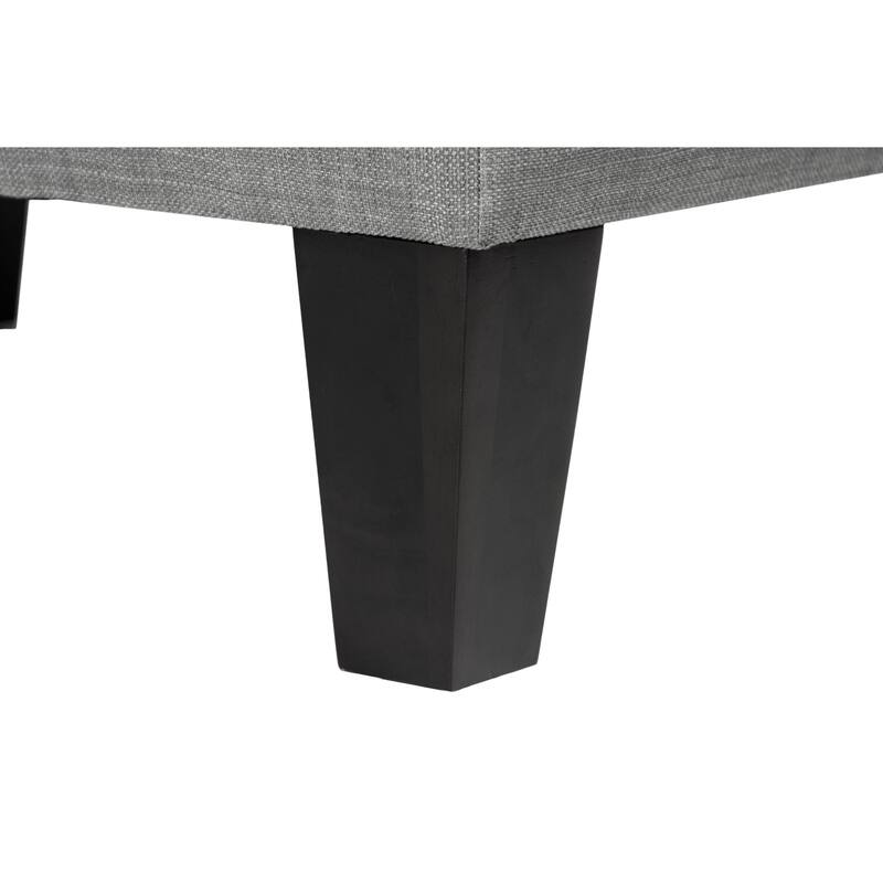 MJL Furniture MAX Squared Decorative Button Tufted Upholstered Grey Firm Ottoman