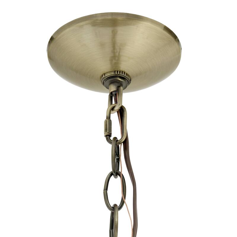 15" Industrial 3 Light Pendant Chandelier with Antique Brass Finish and Clear Glass Shade for Kitchen Island Lighting - 5.25