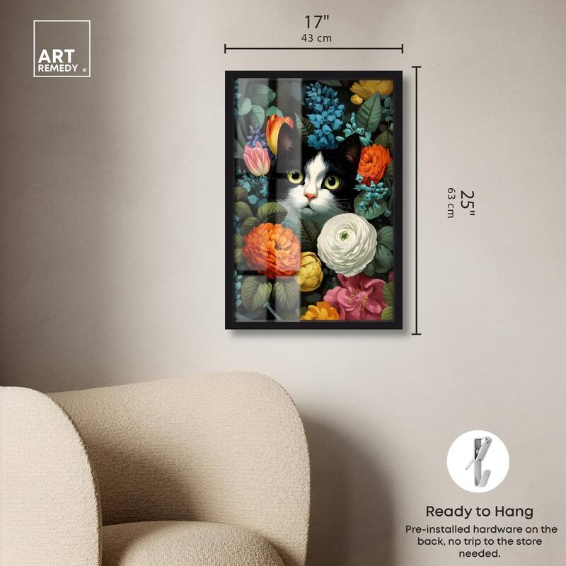 Secret Garden Cat Shadowbox by Art Remedy