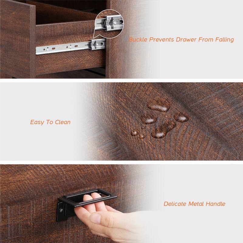 WAMPAT Rustic 2 in 1 Center Table with Hidden Storage Compartment