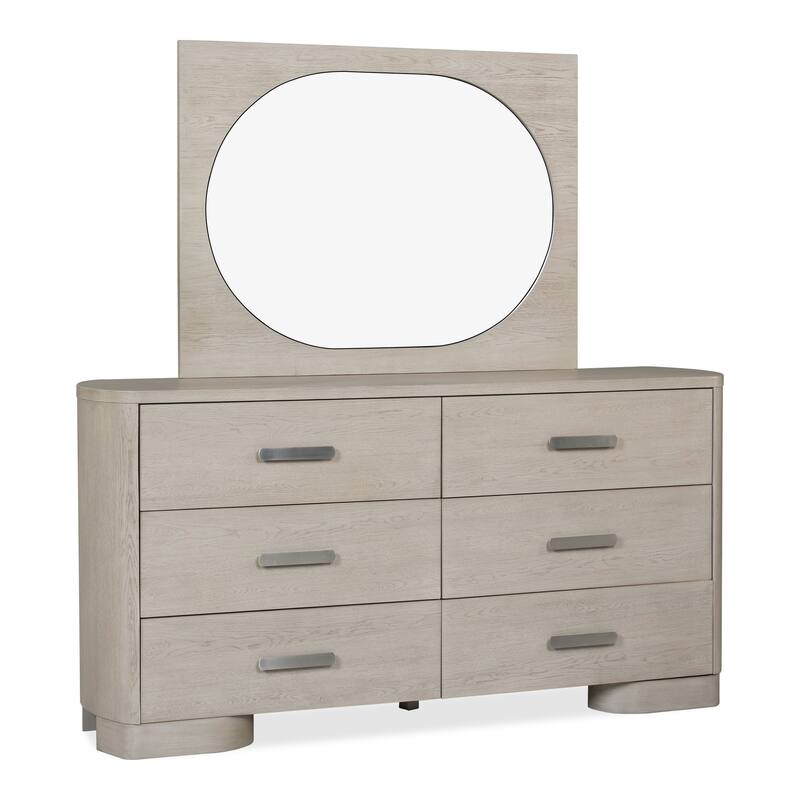 Furniture of America Weegin Modern 4-Piece White Oak Wood Panel Bedroom Set