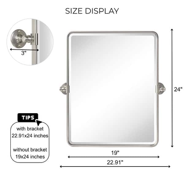 dimension image slide 6 of 25, TEHOME Woodvale Rectangle Vertical Metal Wall Mirrors