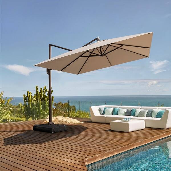 Shop Black Friday Deals On 10 Cantilever Offset Umbrella With Crank And Cross Base No Sand Water Base Overstock 31569695