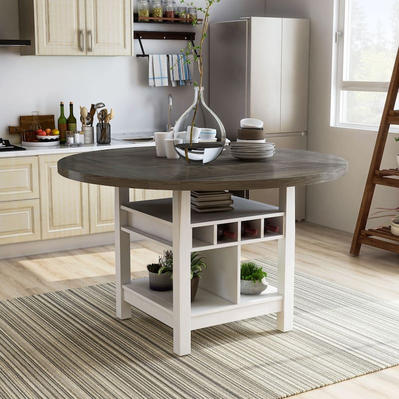 Furniture of America Drov Farmhouse 60-inch Expandable Counter Height Table