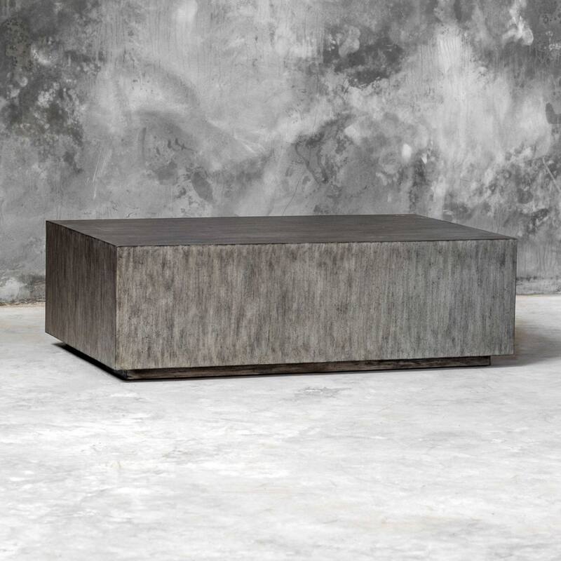 52" Gray Contemporary Rectangular Coffee Table