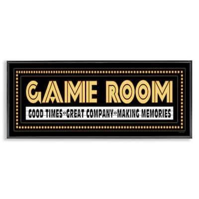 Stupell Arcade Game Room Quote Vintage Style Sign Framed Wall Art - Yellow