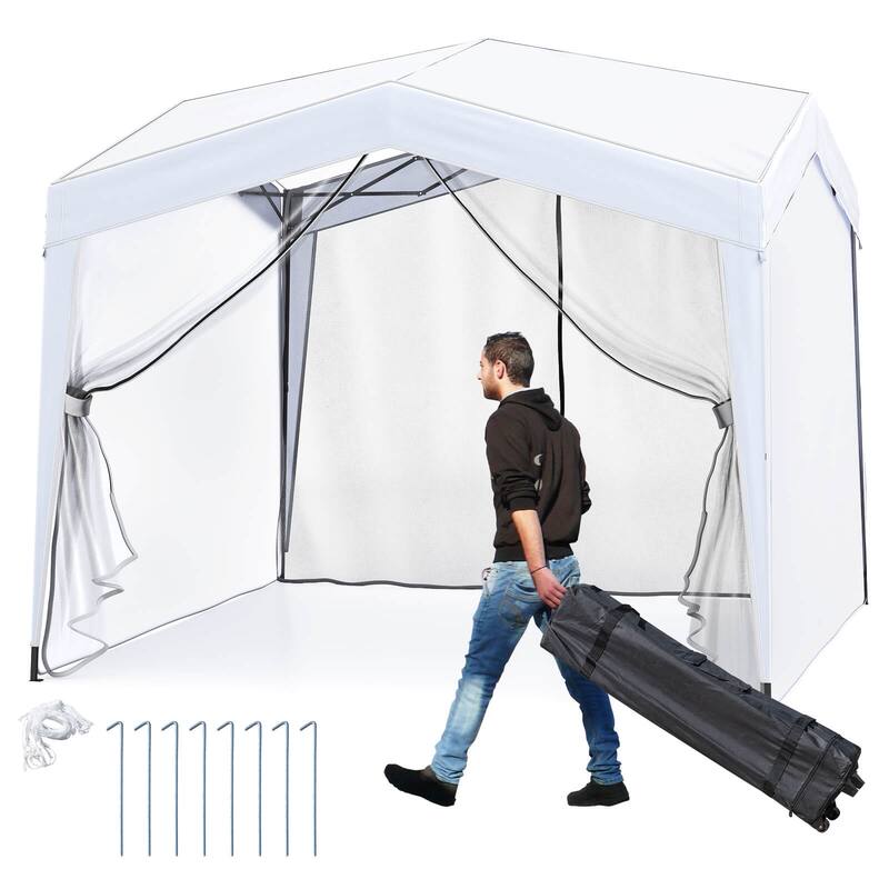 Costway 10 X 10 FT Pop up Canopy Tent with 4 Sidewalls Mesh Netting - See Details