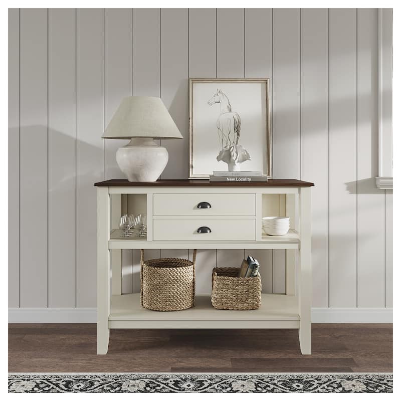 Whitesburg Two-tone Server - 48" W x 20" D x 35.63" H - 48" W x 20" D x 35.63" H - White