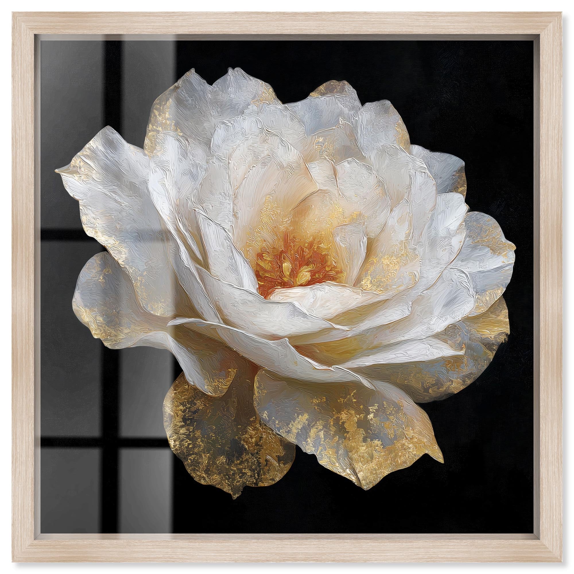 Golden Nocturne I Floral Wall Art Shadowbox Print by Art Remedy