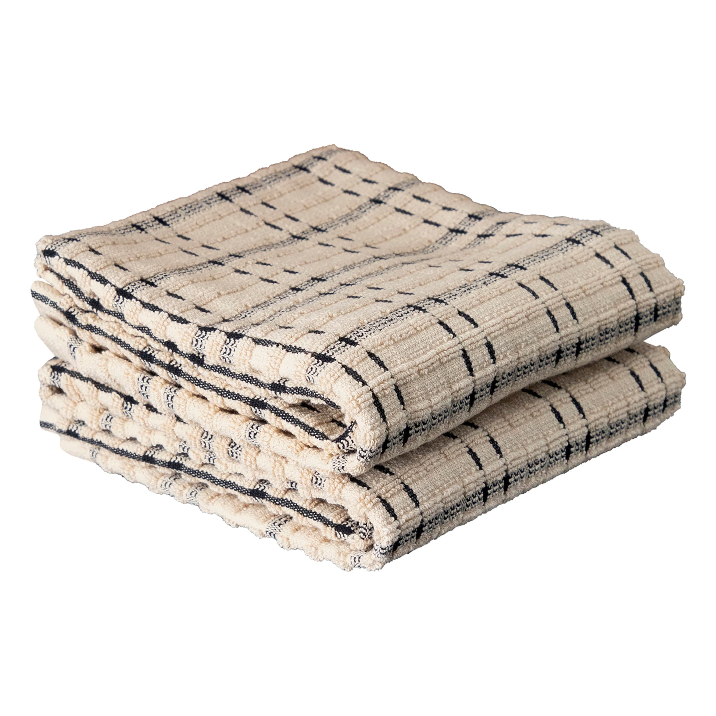Chardin home Recycled Cotton Waffle Kitchen Towels Set Navy Blue, 18x28  Inch