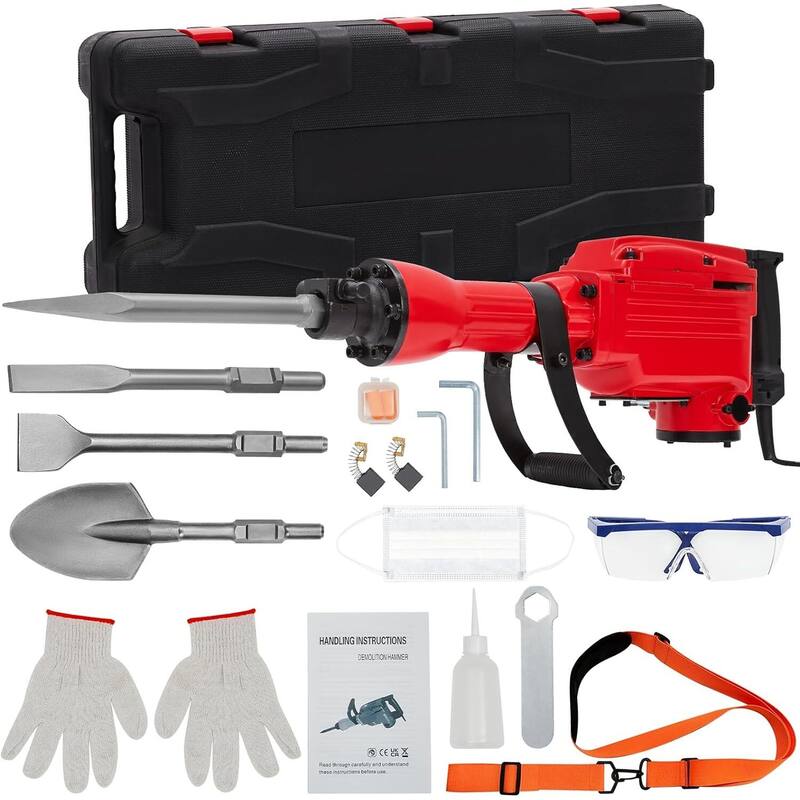 Heavy Duty Electric Demolition Jack Hammer, 4pcs 2200W - Electric Drill