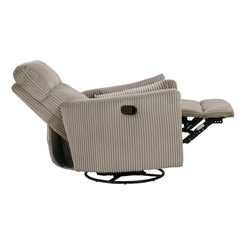 Braidy Corduroy Swivel Glider Manual Reclining Chair