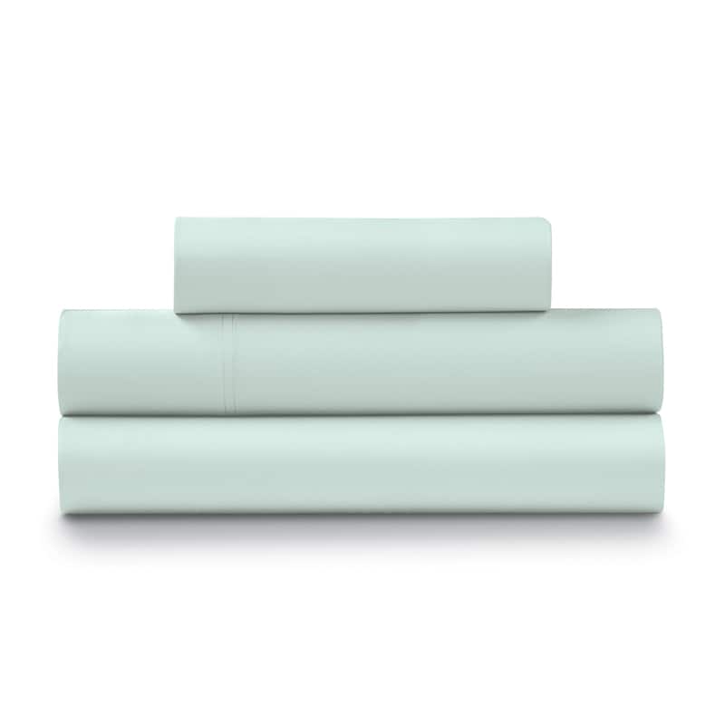 100% Cotton Percale Cool and Crisp Deep Pocket Sheet Set - Mint - Twin