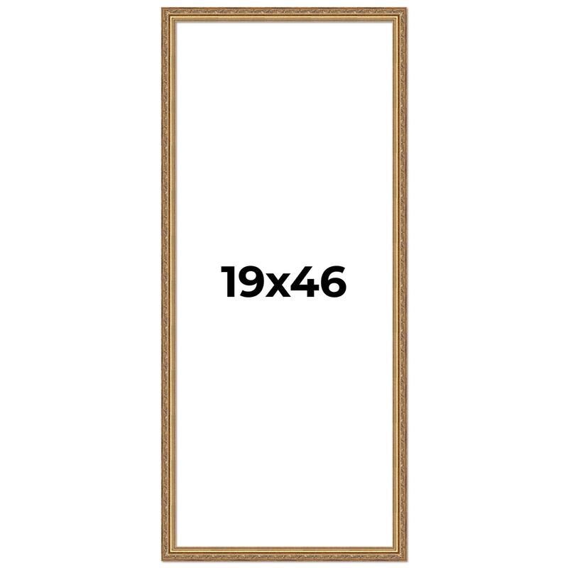 19x46 Frame Red Solid Wood Picture Frame Width 1.75 Inches | Interior Frame Depth 1 13/16 Inches