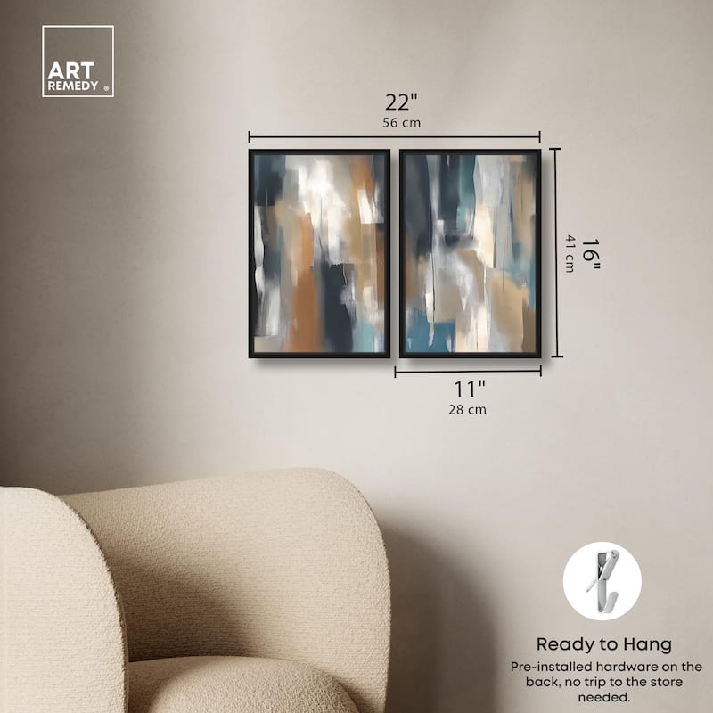 Vertical Rush Canvas Set of 2 by Art Remedy