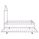 preview thumbnail 9 of 12, Full Metal Platform Bed with Twin Trundle, House-Shaped Headboard Design, Non-Noise Bedroom Low Bed Frame W/Support Slats, Pink