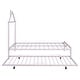 preview thumbnail 7 of 7, Full Size Metal Platform Bed,House-Shaped Headboard Design,twin size trundle,Pink