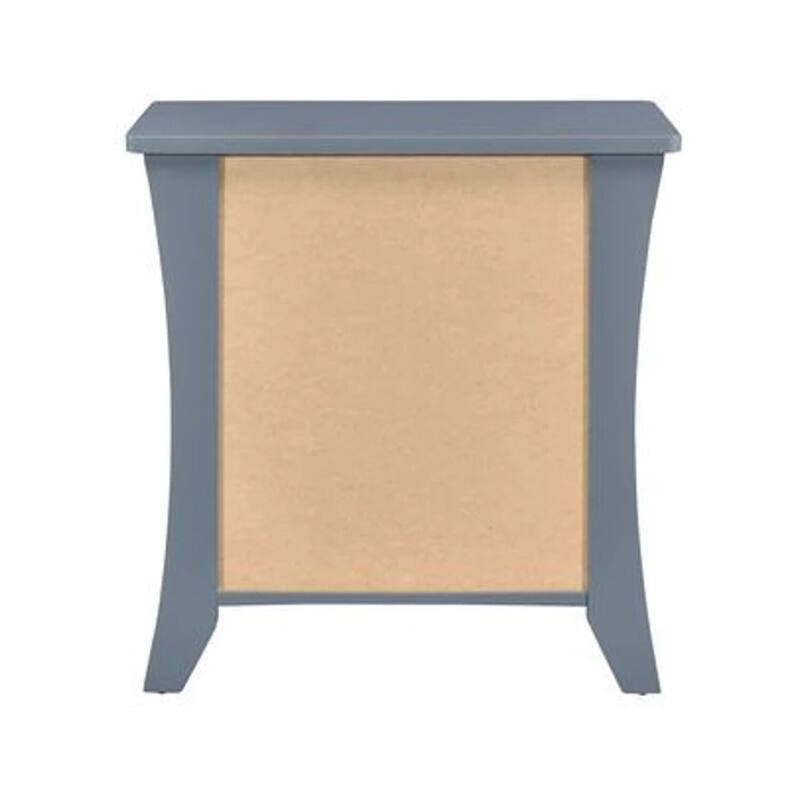 24 in. Gray Rectangle Wood End Table with Storage Drawer for Convenience