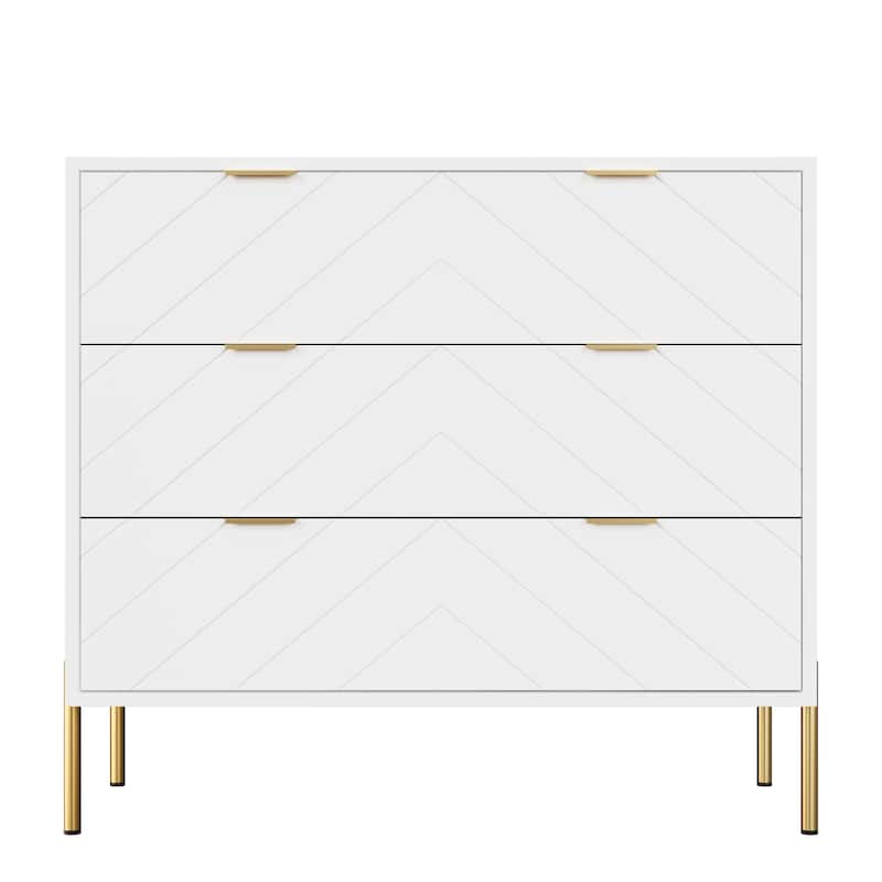 Clihome 3-Drawer Storage Chest Dresser for Bedroom